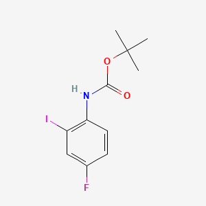 molecular formula C11H13FINO2 B581233 叔丁基(4-氟-2-碘苯基)氨基甲酸酯 CAS No. 1060813-09-3