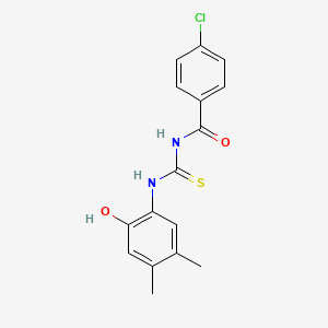 4-chloro-N-{[(2-hydroxy-4,5-dimethylphenyl)amino]carbonothioyl}benzamide