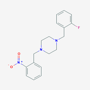 molecular formula C18H20FN3O2 B5812368 1-(2-fluorobenzyl)-4-(2-nitrobenzyl)piperazine 