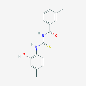 molecular formula C16H16N2O2S B5812369 N-{[(2-hydroxy-4-methylphenyl)amino]carbonothioyl}-3-methylbenzamide 