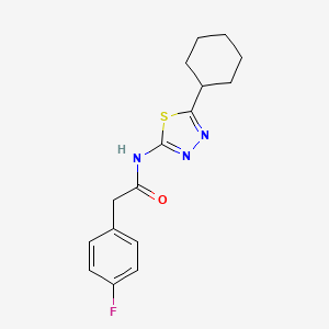molecular formula C16H18FN3OS B5812409 N-(5-cyclohexyl-1,3,4-thiadiazol-2-yl)-2-(4-fluorophenyl)acetamide 
