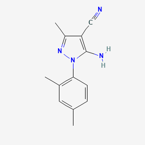molecular formula C13H14N4 B581241 5-Amino-1-(2,4-dimethylphenyl)-3-methyl-1H-pyrazole-4-carbonitrile CAS No. 1072944-82-1