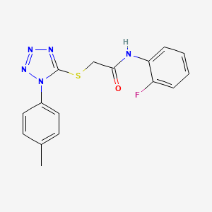 molecular formula C16H14FN5OS B5812428 N-(2-fluorophenyl)-2-{[1-(4-methylphenyl)-1H-tetrazol-5-yl]thio}acetamide 