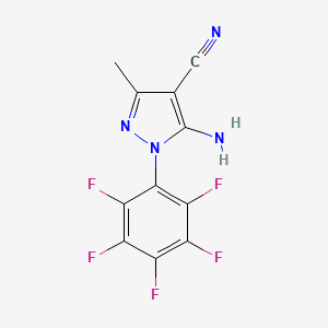 molecular formula C11H5F5N4 B581244 5-Amino-4-cyano-3-methyl-1-(perfluorophenyl)pyrazole CAS No. 1072944-84-3