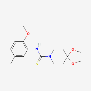 molecular formula C16H22N2O3S B5812455 N-(2-methoxy-5-methylphenyl)-1,4-dioxa-8-azaspiro[4.5]decane-8-carbothioamide 