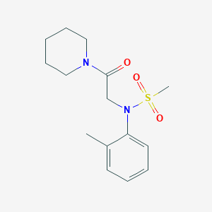 molecular formula C15H22N2O3S B5812514 N-(2-methylphenyl)-N-[2-oxo-2-(1-piperidinyl)ethyl]methanesulfonamide 