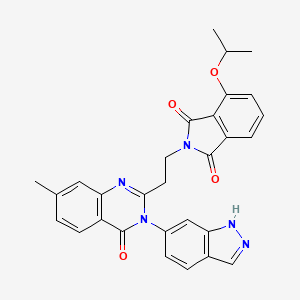 molecular formula C29H25N5O4 B581255 2-(2-(3-(1H-indazol-6-yl)-7-methyl-4-oxo-3,4-dihydroquinazolin-2-yl)ethyl)-4-isopropoxyisoindoline-1,3-dione CAS No. 1256450-66-4
