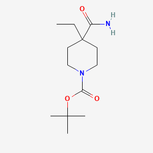 molecular formula C13H24N2O3 B581256 1-Boc-4-ethylpiperidine-4-carboxamide CAS No. 1082768-73-7