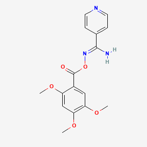molecular formula C16H17N3O5 B5812586 N'-[(2,4,5-trimethoxybenzoyl)oxy]-4-pyridinecarboximidamide 