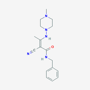 N-benzyl-2-cyano-3-[(4-methyl-1-piperazinyl)amino]-2-butenamide