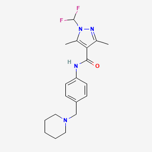 molecular formula C19H24F2N4O B5812627 1-(difluoromethyl)-3,5-dimethyl-N-[4-(1-piperidinylmethyl)phenyl]-1H-pyrazole-4-carboxamide 