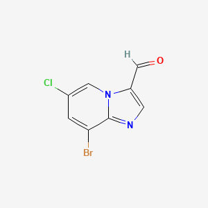 molecular formula C8H4BrClN2O B581263 8-溴-6-氯咪唑并[1,2-a]吡啶-3-甲醛 CAS No. 1093092-63-7