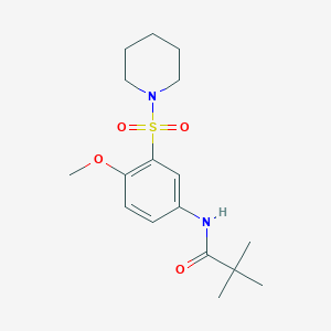 N-[4-methoxy-3-(1-piperidinylsulfonyl)phenyl]-2,2-dimethylpropanamide