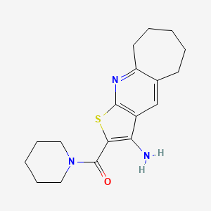 molecular formula C18H23N3OS B5812689 2-(1-piperidinylcarbonyl)-6,7,8,9-tetrahydro-5H-cyclohepta[b]thieno[3,2-e]pyridin-3-amine 