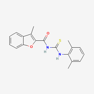 molecular formula C19H18N2O2S B5812704 N-{[(2,6-dimethylphenyl)amino]carbonothioyl}-3-methyl-1-benzofuran-2-carboxamide 