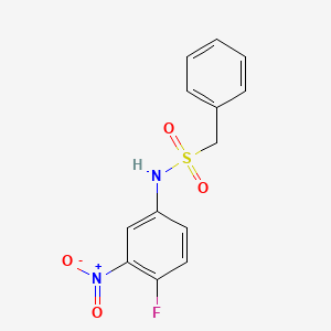 molecular formula C13H11FN2O4S B5812747 N-(4-fluoro-3-nitrophenyl)-1-phenylmethanesulfonamide 
