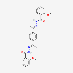 molecular formula C26H26N4O4 B5812775 N',N''-(1,4-phenylenedi-1-ethyl-1-ylidene)bis(2-methoxybenzohydrazide) 