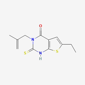molecular formula C12H14N2OS2 B5812799 6-ethyl-3-(2-methyl-2-propen-1-yl)-2-thioxo-2,3-dihydrothieno[2,3-d]pyrimidin-4(1H)-one 