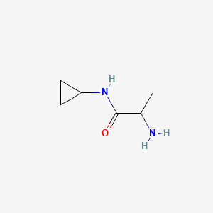 molecular formula C6H12N2O B581281 2-氨基-N-环丙基-DL-丙酰胺 CAS No. 1104196-08-8