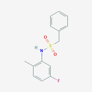 molecular formula C14H14FNO2S B5812812 N-(5-fluoro-2-methylphenyl)-1-phenylmethanesulfonamide 