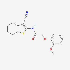 molecular formula C18H18N2O3S B5812816 N-(3-cyano-4,5,6,7-tetrahydro-1-benzothien-2-yl)-2-(2-methoxyphenoxy)acetamide 