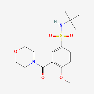 molecular formula C16H24N2O5S B5812828 N-(tert-butyl)-4-methoxy-3-(4-morpholinylcarbonyl)benzenesulfonamide 