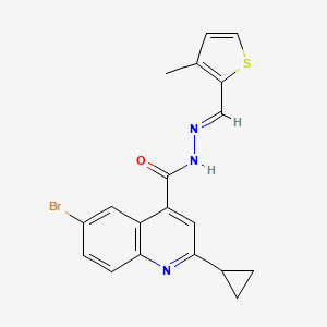 molecular formula C19H16BrN3OS B5812847 6-bromo-2-cyclopropyl-N'-[(3-methyl-2-thienyl)methylene]-4-quinolinecarbohydrazide 