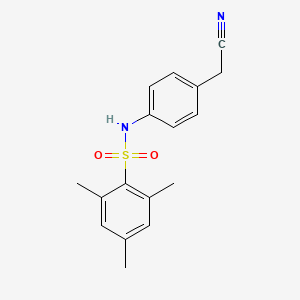 molecular formula C17H18N2O2S B5812856 N-[4-(cyanomethyl)phenyl]-2,4,6-trimethylbenzenesulfonamide 