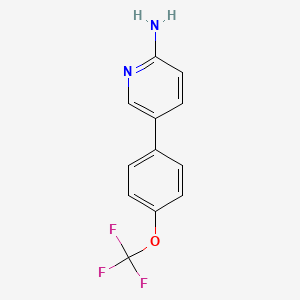 molecular formula C12H9F3N2O B581286 2-Amino-5-(4-trifluoromethoxyphenyl)pyridine CAS No. 1110656-38-6