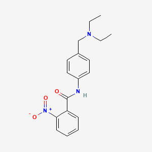 molecular formula C18H21N3O3 B5812876 N-{4-[(diethylamino)methyl]phenyl}-2-nitrobenzamide 