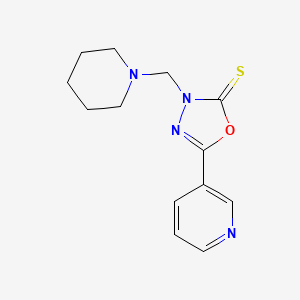 molecular formula C13H16N4OS B5812892 3-(1-piperidinylmethyl)-5-(3-pyridinyl)-1,3,4-oxadiazole-2(3H)-thione 