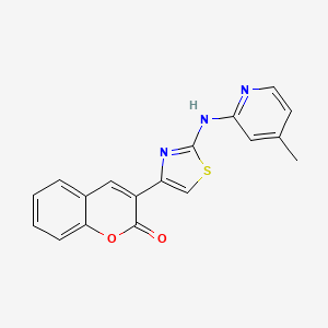 molecular formula C18H13N3O2S B5812899 3-{2-[(4-methyl-2-pyridinyl)amino]-1,3-thiazol-4-yl}-2H-chromen-2-one 