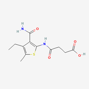 molecular formula C12H16N2O4S B5812905 4-{[3-(aminocarbonyl)-4-ethyl-5-methyl-2-thienyl]amino}-4-oxobutanoic acid 