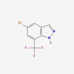 molecular formula C8H4BrF3N2 B581291 5-Bromo-7-(trifluoromethyl)-1H-indazole CAS No. 1374258-43-1