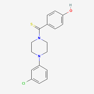 molecular formula C17H17ClN2OS B5812911 4-{[4-(3-chlorophenyl)-1-piperazinyl]carbonothioyl}phenol 