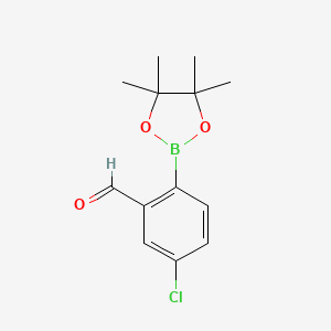 molecular formula C13H18BClO4 B581293 5-Chloro-2-(4,4,5,5-tetramethyl-1,3,2-dioxaborolan-2-yl)benzaldehyde CAS No. 1132669-91-0