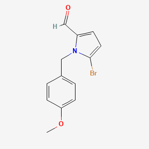 molecular formula C13H12BrNO2 B581297 5-Bromo-1-(4-methoxybenzyl)pyrrole-2-carbaldehyde CAS No. 1133116-27-4