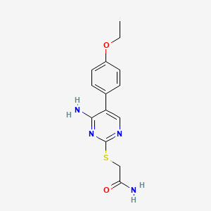 molecular formula C14H16N4O2S B5812977 2-{[4-amino-5-(4-ethoxyphenyl)-2-pyrimidinyl]thio}acetamide 