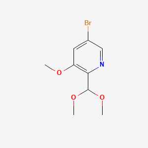 molecular formula C9H12BrNO3 B581301 5-Bromo-2-(dimethoxymethyl)-3-methoxypyridine CAS No. 1138443-86-3