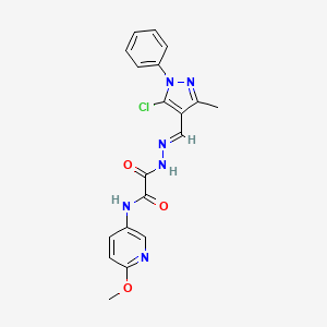 molecular formula C19H17ClN6O3 B5813021 2-{2-[(5-chloro-3-methyl-1-phenyl-1H-pyrazol-4-yl)methylene]hydrazino}-N-(6-methoxy-3-pyridinyl)-2-oxoacetamide 