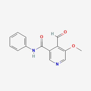 molecular formula C14H12N2O3 B581304 4-Formyl-5-methoxy-N-phenylnicotinamide CAS No. 1142191-55-6