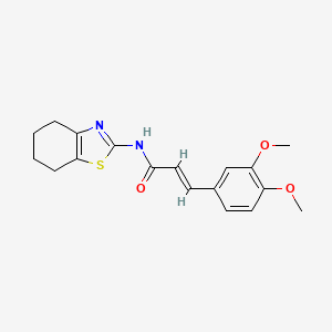 3-(3,4-dimethoxyphenyl)-N-(4,5,6,7-tetrahydro-1,3-benzothiazol-2-yl)acrylamide