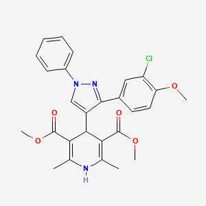 molecular formula C27H26ClN3O5 B5813091 dimethyl 4-[3-(3-chloro-4-methoxyphenyl)-1-phenyl-1H-pyrazol-4-yl]-2,6-dimethyl-1,4-dihydro-3,5-pyridinedicarboxylate 