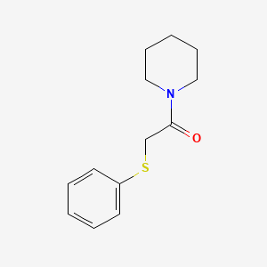 molecular formula C13H17NOS B5813106 1-[(phenylthio)acetyl]piperidine 