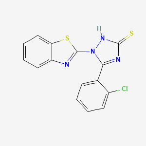 molecular formula C15H9ClN4S2 B5813113 1-(1,3-benzothiazol-2-yl)-5-(2-chlorophenyl)-1H-1,2,4-triazole-3-thiol 