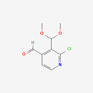 molecular formula C9H10ClNO3 B581313 2-氯-3-(二甲氧基甲基)异烟酰醛 CAS No. 1142192-52-6