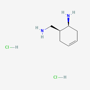 molecular formula C7H16Cl2N2 B581317 cis-6-Aminomethyl-cyclohex-3-enylamine dihydrochloride CAS No. 1212102-19-6