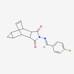 molecular formula C18H15BrN2O2 B5813182 4-[(4-bromobenzylidene)amino]-4-azatetracyclo[5.3.2.0~2,6~.0~8,10~]dodec-11-ene-3,5-dione 