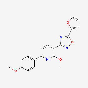 molecular formula C19H15N3O4 B5813187 3-[5-(2-furyl)-1,2,4-oxadiazol-3-yl]-2-methoxy-6-(4-methoxyphenyl)pyridine 