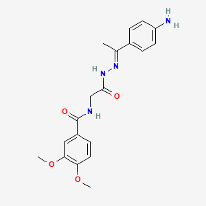 molecular formula C19H22N4O4 B5813197 N-(2-{2-[1-(4-aminophenyl)ethylidene]hydrazino}-2-oxoethyl)-3,4-dimethoxybenzamide 